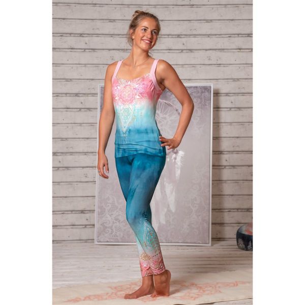 Yoga-Top Mandala indigo/peach Gr. XS